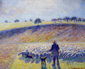 Camille Pissarro Painting - pastor y oveja 1888 Camille Pissarro